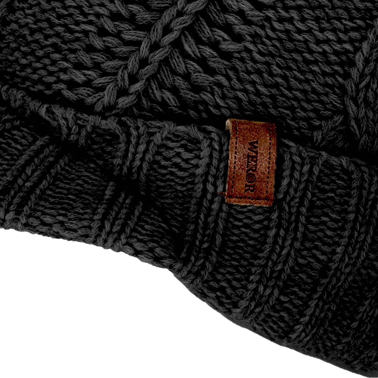 Strickmütze mit Schirm - WEROR-446.1 Schwarz