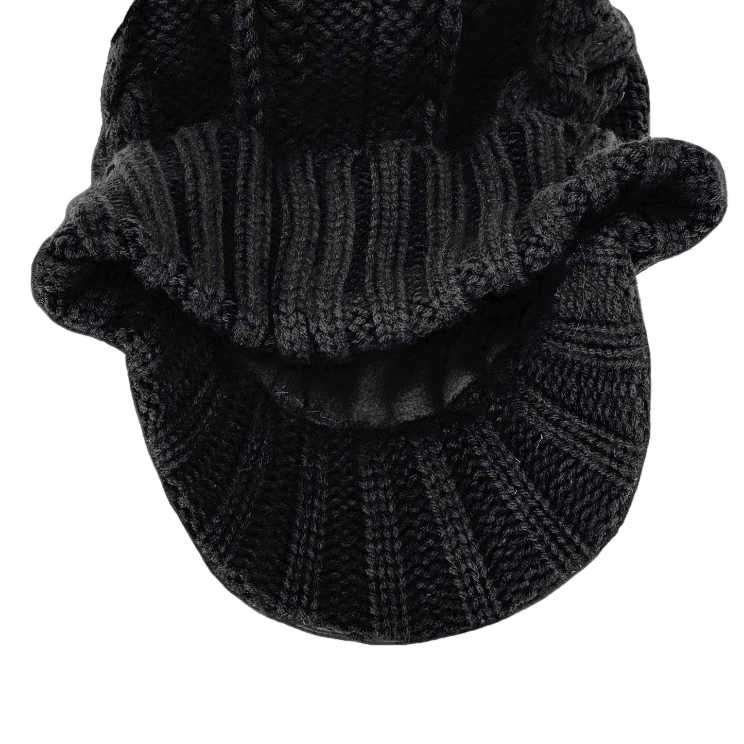 Strickmütze mit Schirm - WEROR-446.1 Schwarz