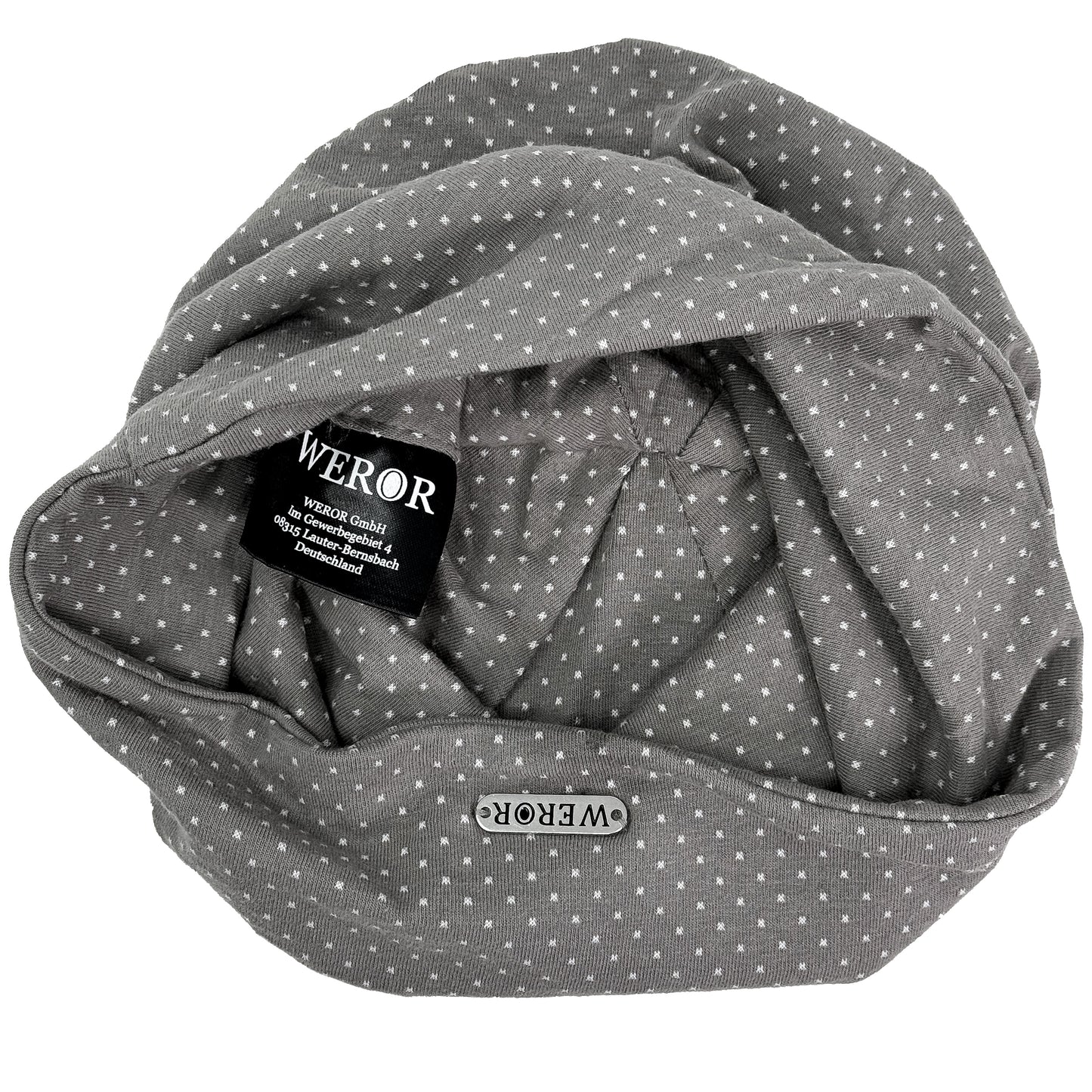 Beanie Dotted - WEROR-67.1 Grau-Weiß