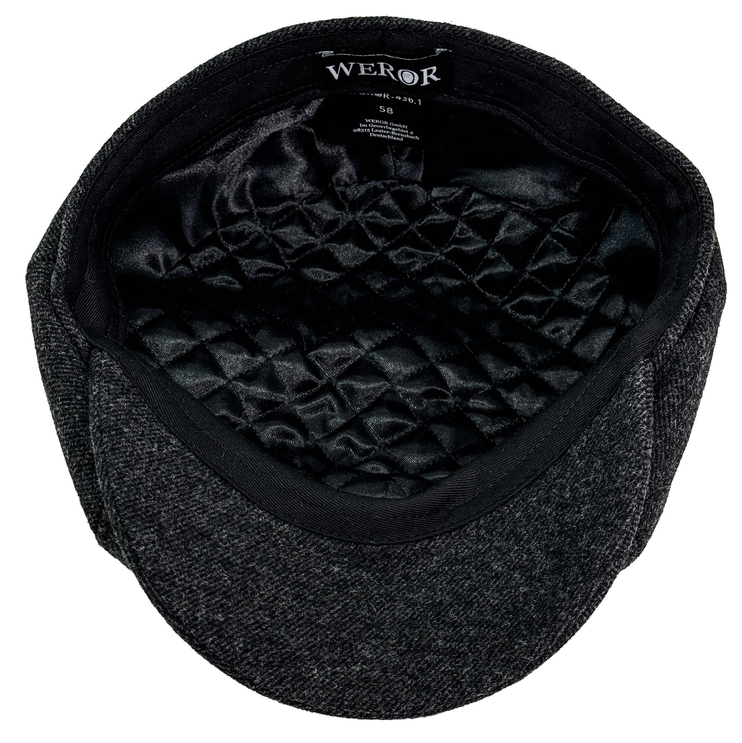 Schiebermütze - Melange - Steppfutter - WEROR-436.1 Anthrazit