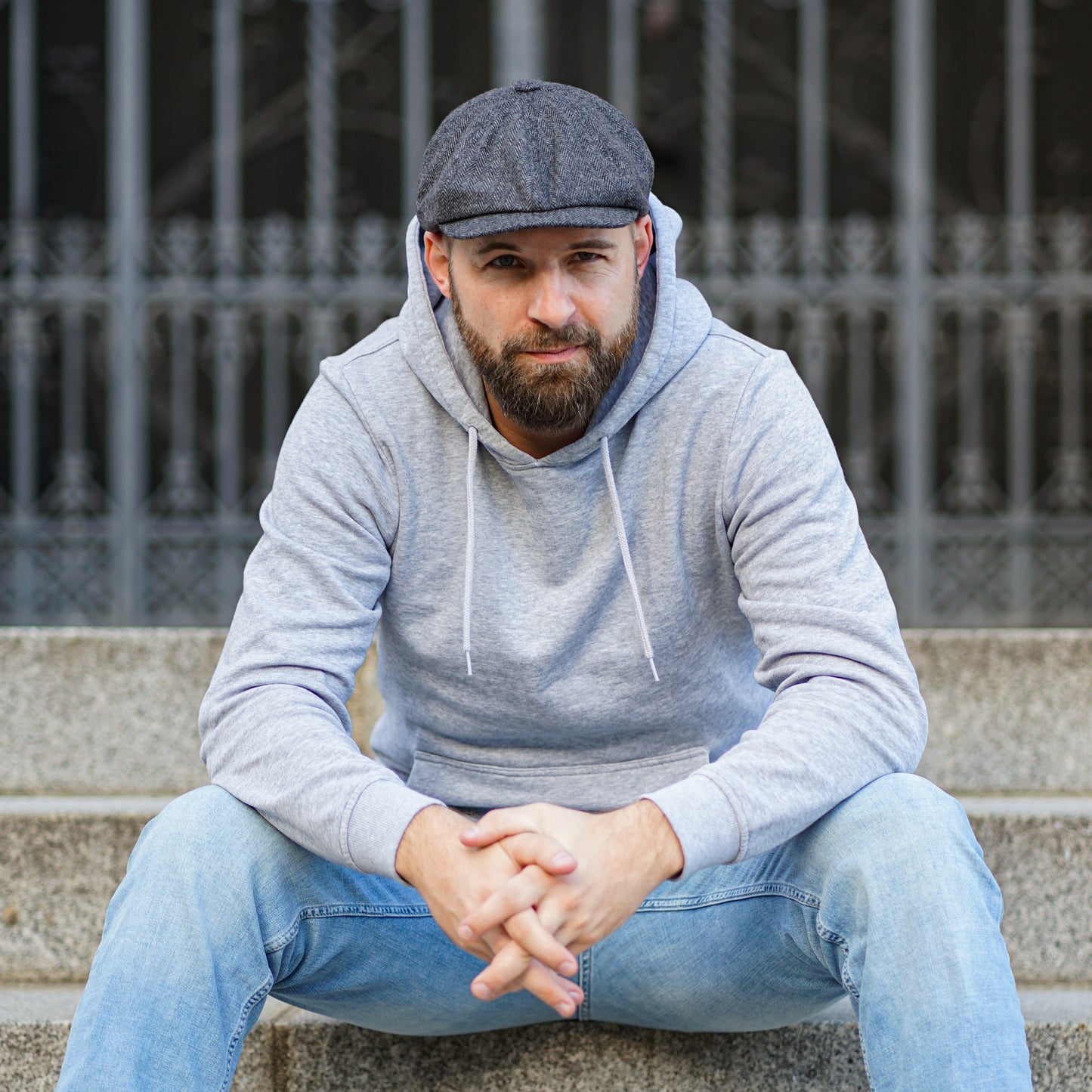 Schiebermütze Herringbone - WEROR-322.1 Grau