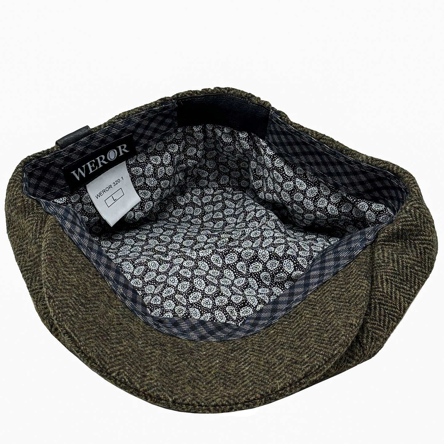 Schiebermütze Herringbone - WEROR-320.1 Moos