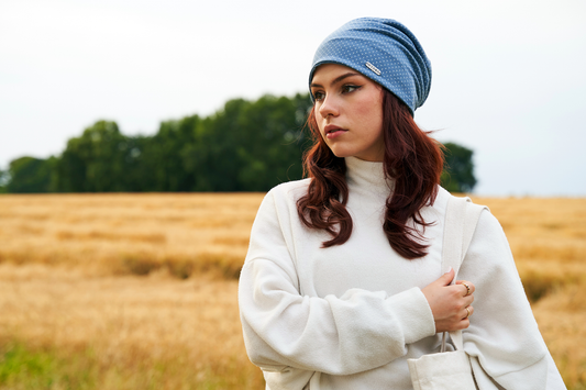 Beanie Dotted - WEROR-67.1 Blau-Weiß