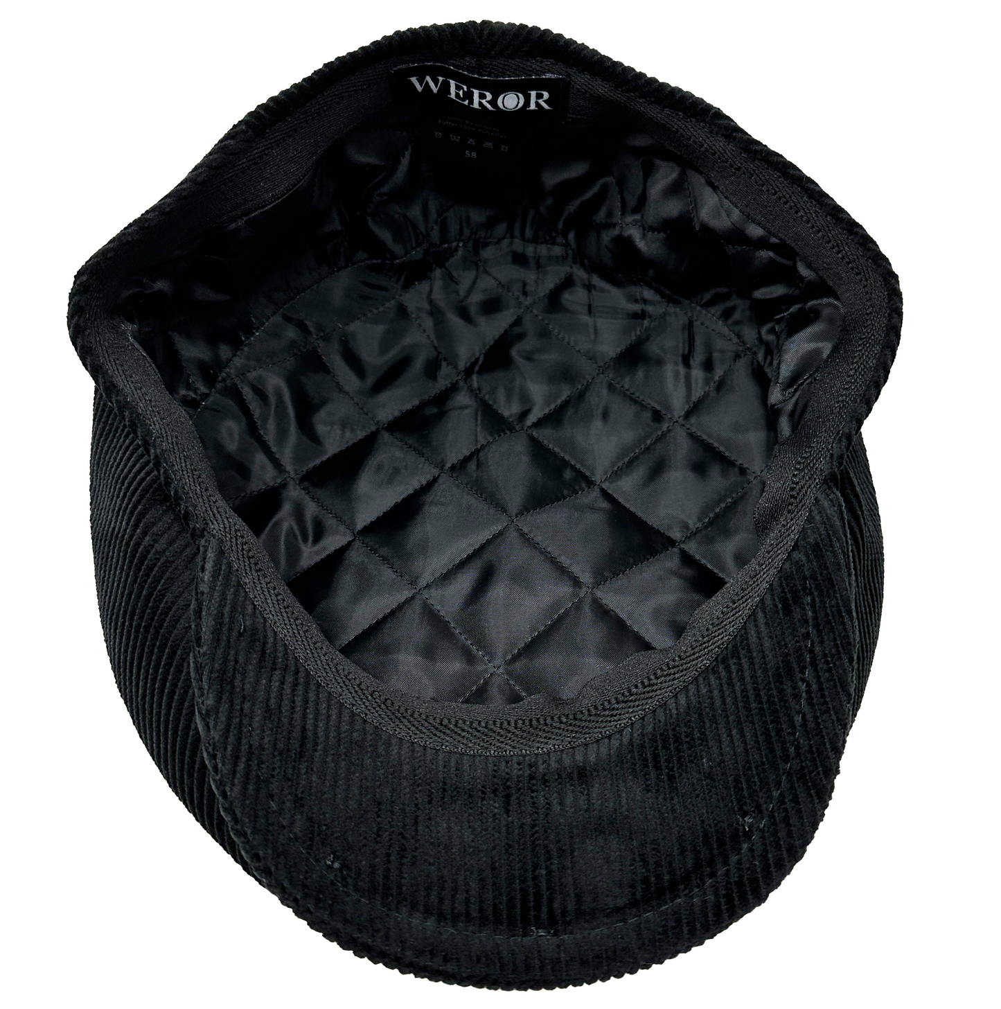 Flatcap - Cord - WEROR-396.1 Schwarz