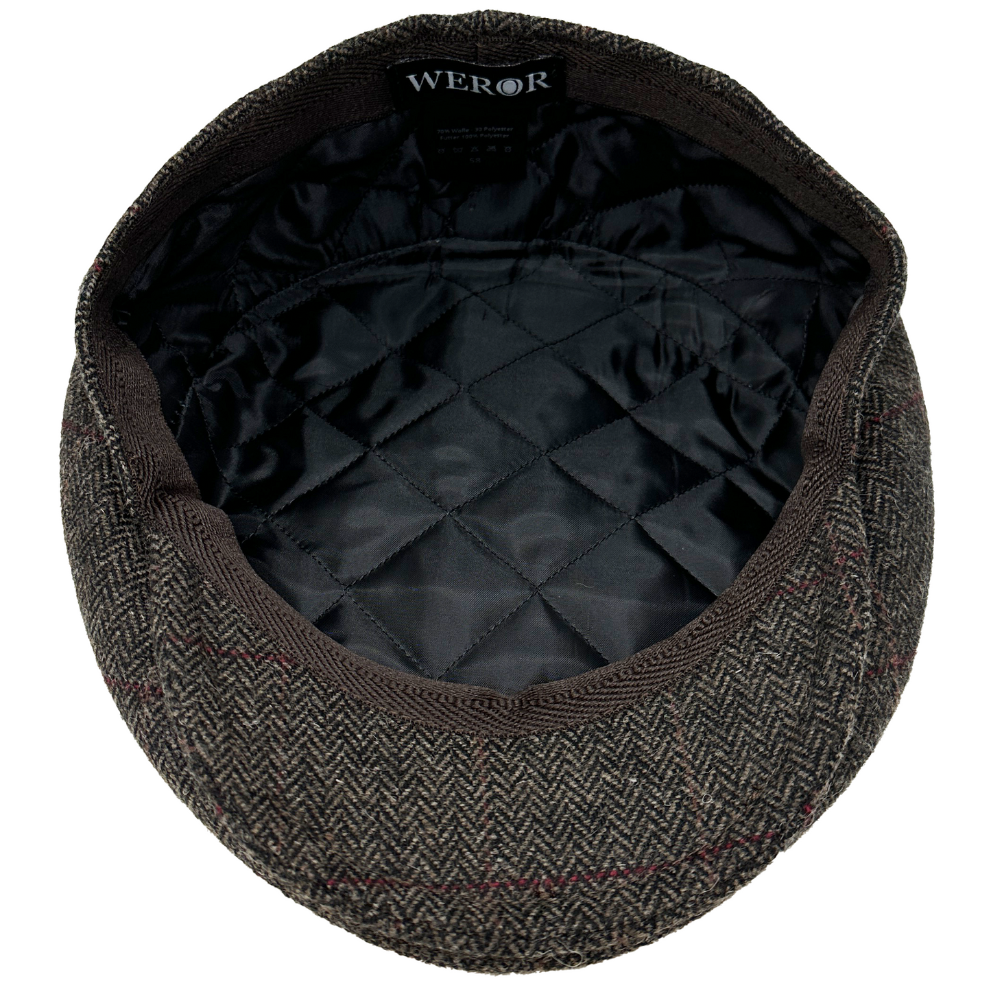 Schiebermütze Heringbone - WEROR-393.1 Braun