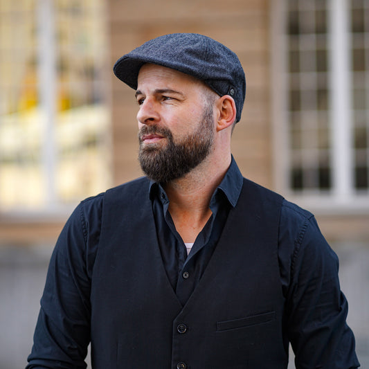 Flatcap - Fischgrät - WEROR-405.1 Grau