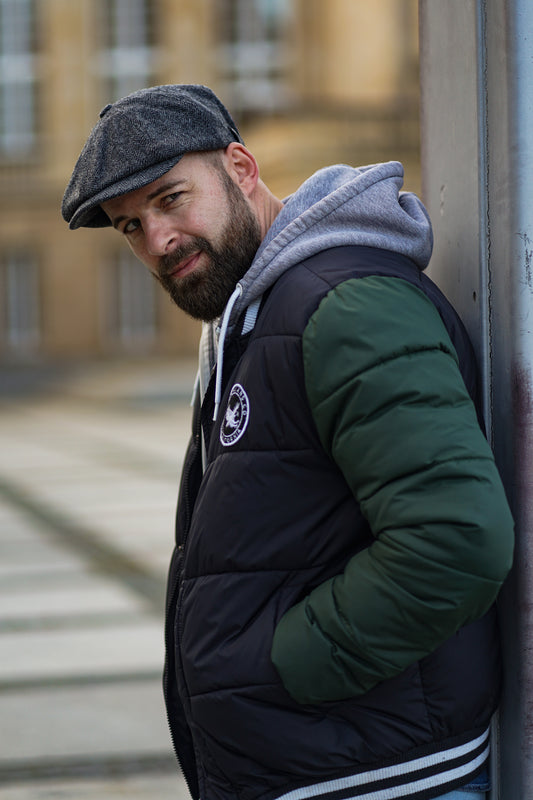 Schiebermütze Herringbone - WEROR-322.1 Grau