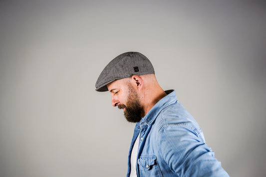 Schiebermütze - Cotton-Leinen Herringbone - WEROR-431.1 Braun